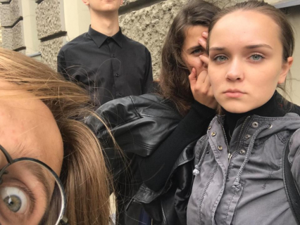 Jauno komponistu meistardarbnīca / bildē daži dalībnieki no 20. latviešu mūzikas svētkiem