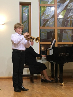 Krišjānis Putniņš - trompete (4.klase), pedagogs Antons Zaharāns, 14.12.2018.